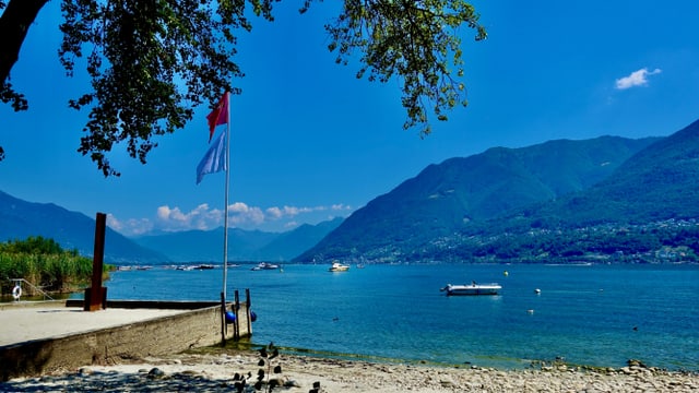 Blick vom Maggiadelta über den Lago Maggiore. Blick vom Maggiadelta über den Lago Maggiore.