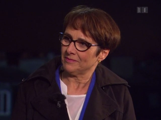 Die französische Historikerin bei der Wahlsendung von SRF in Paris Die französische Historikerin bei der Wahlsendung von SRF in Paris