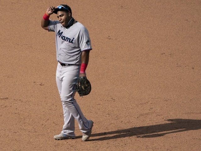 Die Miami Marlins. Im Bild: Jesus Aguilar. Die Miami Marlins. Im Bild: Jesus Aguilar.