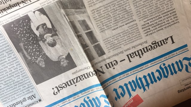 Zeitungsartikel über gewalttätige Übergriffe auf Tamilen Zeitungsartikel über gewalttätige Übergriffe auf Tamilen