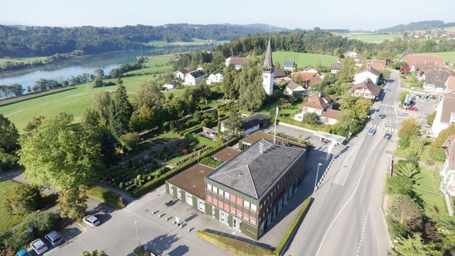 Aufnahme vom Dorf aus der Luft Aufnahme vom Dorf aus der Luft
