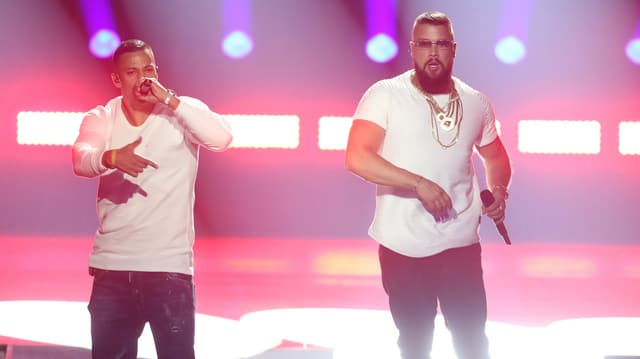 Die Rapper Farid Bang und Kollegah. Die Rapper Farid Bang und Kollegah.