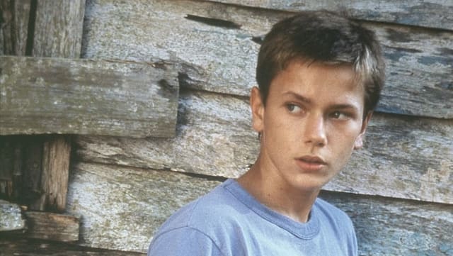 Nahaufnahme von River Phoenix aus dem Jahr 1986. Nahaufnahme von River Phoenix aus dem Jahr 1986.