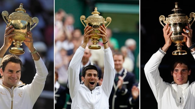 Roger Federer, Novak Djokovic und Rafael Nadal. Roger Federer, Novak Djokovic und Rafael Nadal.