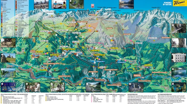 Die Wanderkarte der Tourismusregion Flims Laax Valera Die Wanderkarte der Tourismusregion Flims Laax Valera