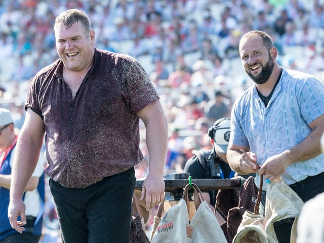 Christian Stucki und Ruedi Eugster können nach ihrem Duell lachen.
