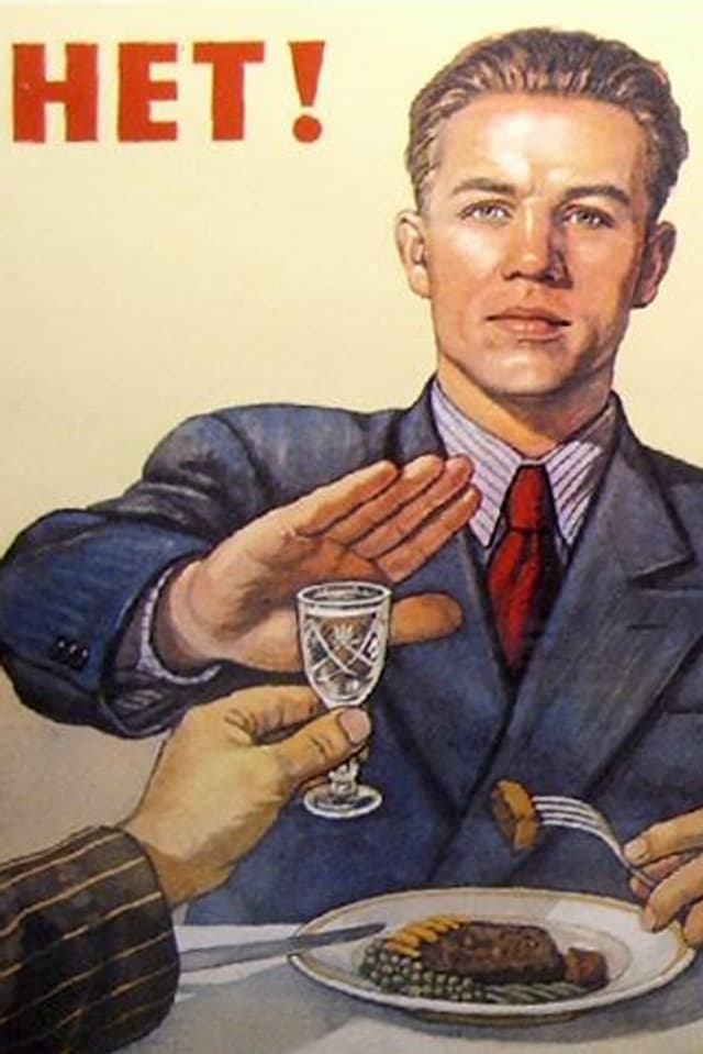Anti-Alkohol-Plakat aus dem Jahr 1954. Anti-Alkohol-Plakat aus dem Jahr 1954.