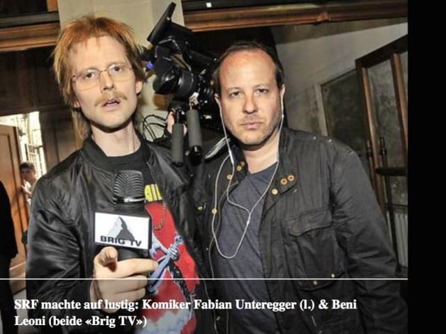 Fabian Untergger und Beni Leoni posieren vor der Kamera. Fabian Untergger und Beni Leoni posieren vor der Kamera.