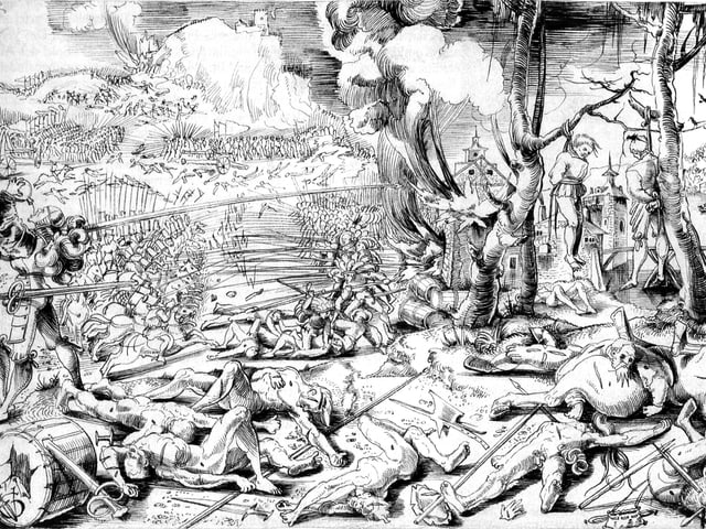 Die Schlacht von Marignano 1515: Clément Janequin beschreibt in «La Guerre», wie sich die Soldaten die Köpfe einschlugen. Die Schlacht von Marignano 1515: Clément Janequin beschreibt in «La Guerre», wie sich die Soldaten die Köpfe einschlugen.