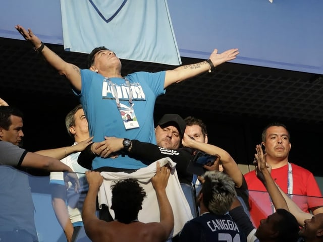 Diego Maradona an der WM 2018. Diego Maradona an der WM 2018.