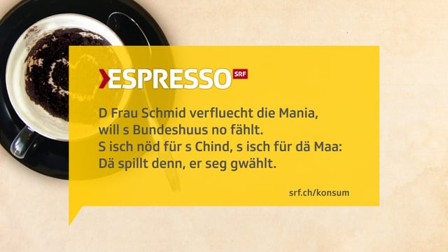 Texttafel: Kafisatz zur Sammelaktion Suisse Mania von Migros. Texttafel: Kafisatz zur Sammelaktion Suisse Mania von Migros.