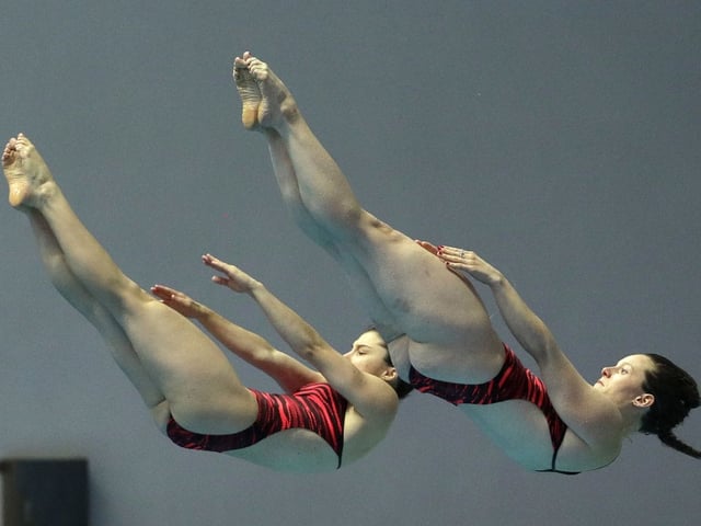 Madeline Coquoz und Jessica-Floriane Favre an der WM in Südkorea. Madeline Coquoz und Jessica-Floriane Favre an der WM in Südkorea.
