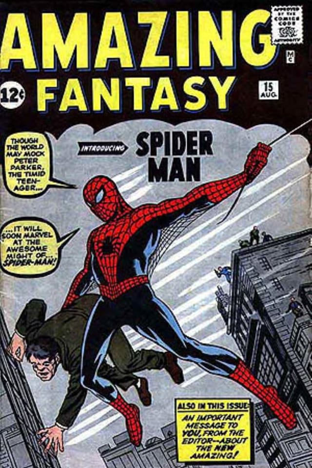 Cover des ersten Spider-Man Comics Cover des ersten Spider-Man Comics