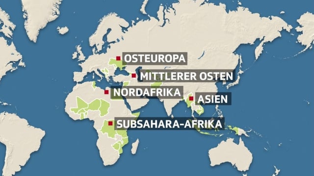 Karte mit Europa und Afrika, am Rand ist noch Lateinamerika zu sehen. Karte mit Europa und Afrika, am Rand ist noch Lateinamerika zu sehen.