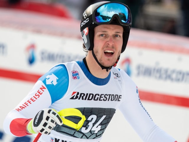 Sandro Simonet staunt im Zielraum.