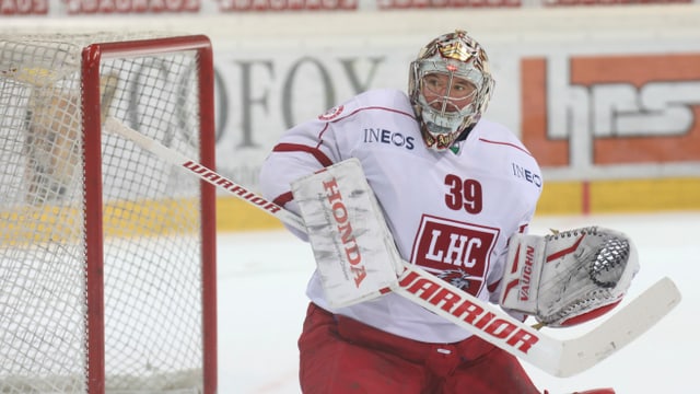 Cristobal Huet steht im Lausanne-Tor. Cristobal Huet steht im Lausanne-Tor.