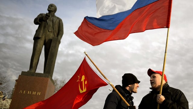 Pro-russische Demonstranten auf der Krim. Pro-russische Demonstranten auf der Krim.