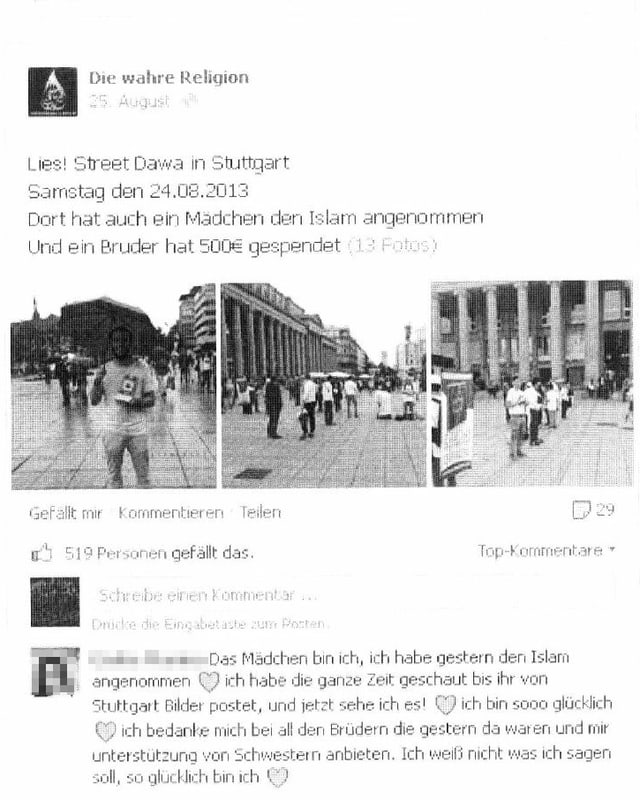 Facebook-Eintrag Facebook-Eintrag