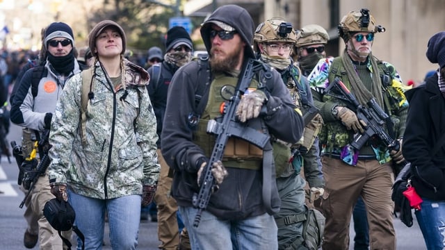Bewaffnete Demonstranten Bewaffnete Demonstranten