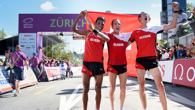 Tadesse Abraham, Viktor Röthlin und Christian Kreienbühl
