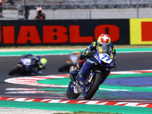 Dominique Aegerter in Misano. Dominique Aegerter in Misano.