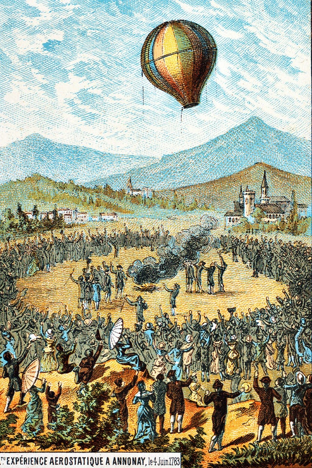 Eine farbige Illustration eines Heissluftballon. Eine farbige Illustration eines Heissluftballon.