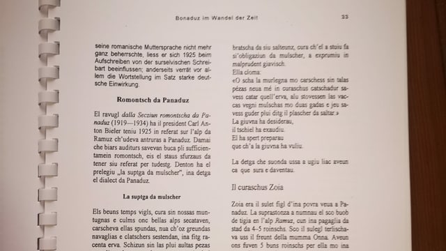 Text davart rumantsch a Panaduz Text davart rumantsch a Panaduz