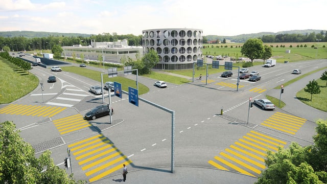 Visualisierung der geplanten Kreuzung bei Lenzburg. Visualisierung der geplanten Kreuzung bei Lenzburg.