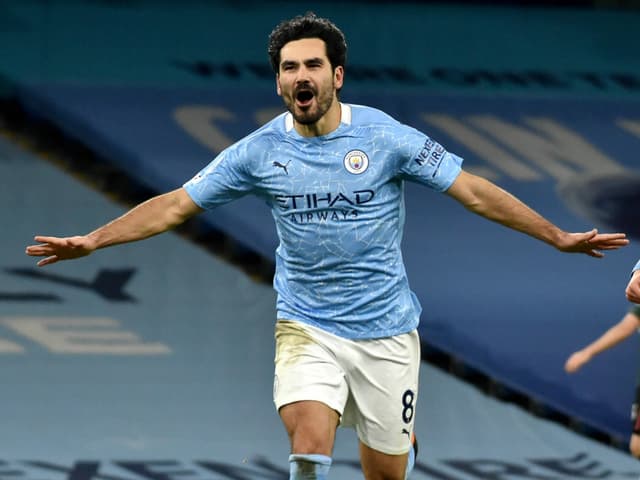 Ilkay Gündogan von Manchester City jubelt Ilkay Gündogan von Manchester City jubelt