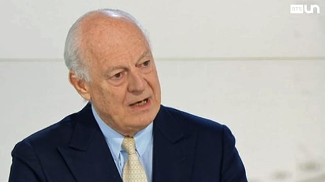 Staffan de Mistura im Studio RTS. Staffan de Mistura im Studio RTS.