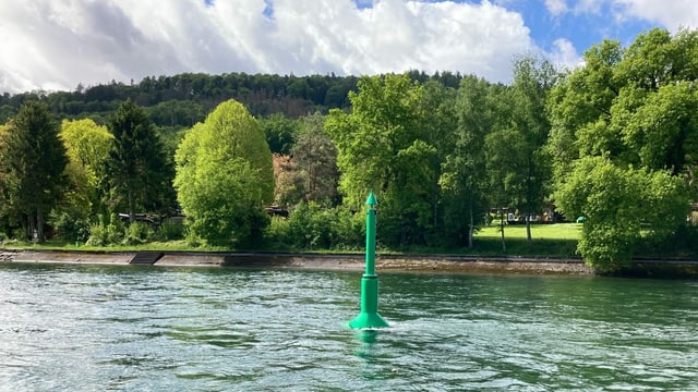 Die neue Wiffe im Rhein. Sie ist beweglicher und so für Boote nicht mehr so gefährlich.