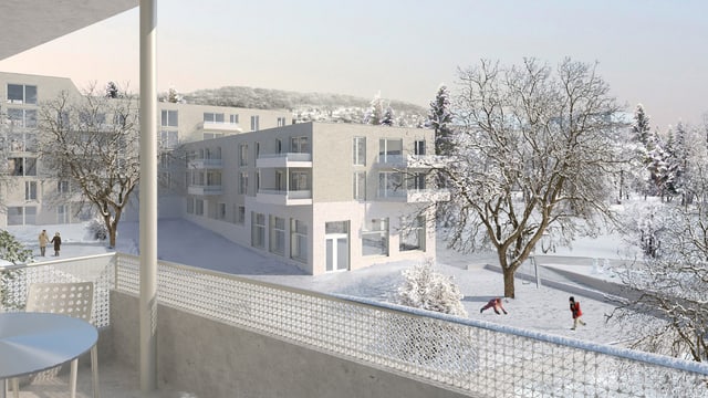 Visualisierung des Siegprojekts von Armon Semadeni Architekten GmbH aus Zürich und Weber + Brönnimann Landschaftsarchitekten aus Bern Visualisierung des Siegprojekts von Armon Semadeni Architekten GmbH aus Zürich und Weber + Brönnimann Landschaftsarchitekten aus Bern