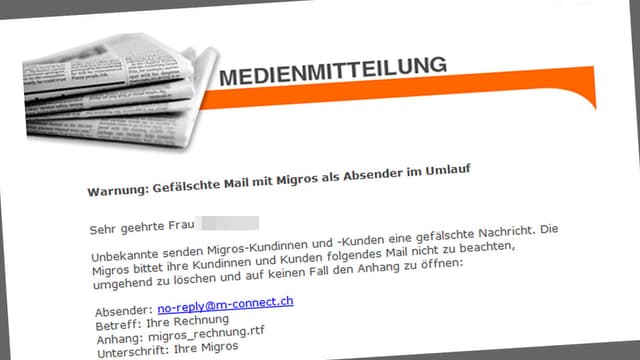 Medienmitteilung von Migros. Medienmitteilung von Migros.