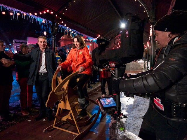 Chantal Galladé beim Steinbockreiten.