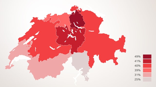 Schweizer Karte mit eingefärbten Regionen. Schweizer Karte mit eingefärbten Regionen.