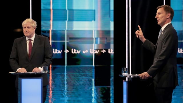 Johnson und Hunt in TV-Debatte Johnson und Hunt in TV-Debatte