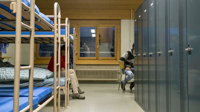 Flüchtlinge in einer Unterkunft Flüchtlinge in einer Unterkunft