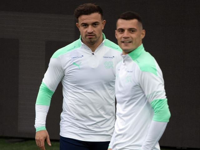 Xherdan Shaqiri und Granit Xhaka. Xherdan Shaqiri und Granit Xhaka.
