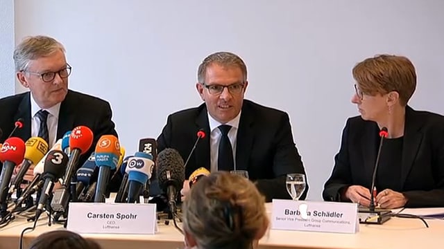 Conferenza da medias da la Lufthansa e Germanwings. Conferenza da medias da la Lufthansa e Germanwings.