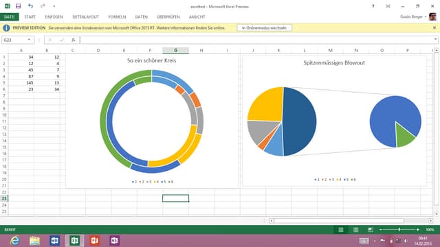 Tabelle und Kreisdiagramme im Excel Tabelle und Kreisdiagramme im Excel