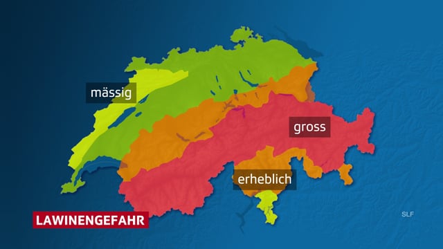 Karte mit der Lawinensituation Karte mit der Lawinensituation