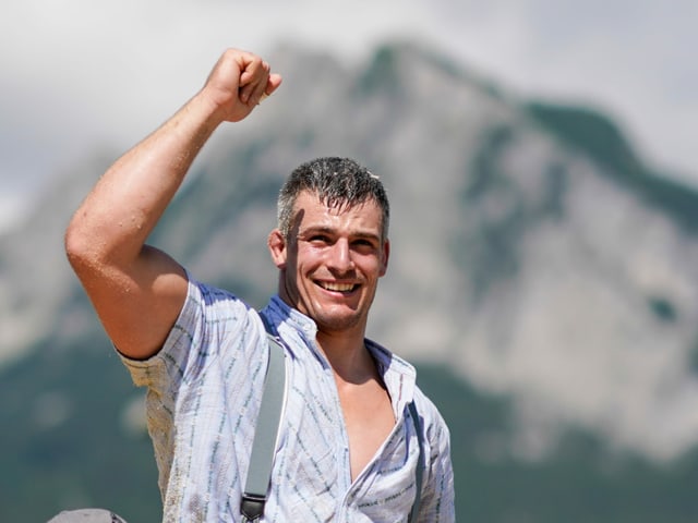 Samuel Giger nach seinem Sieg am Rigi in diesem Jahr. Samuel Giger nach seinem Sieg am Rigi in diesem Jahr.
