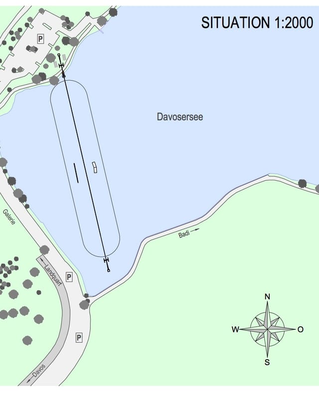 Plan Davosersee mit den neuen Wasserskilift Plan Davosersee mit den neuen Wasserskilift