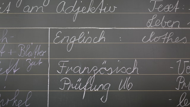 Eine vollgeschriebene Wandtafel. Eine vollgeschriebene Wandtafel.