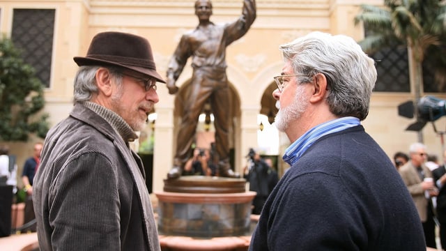 Steven Spielberg und George Lucas im Gepräch. Steven Spielberg und George Lucas im Gepräch.