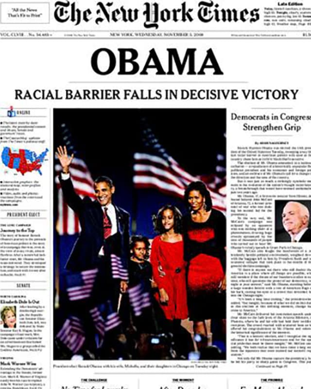 Das historische Titelblatt der NYT Das historische Titelblatt der NYT