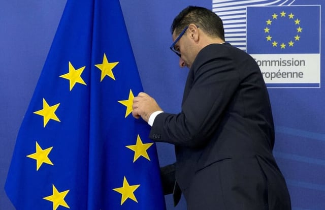 EU-Flagge. EU-Flagge.
