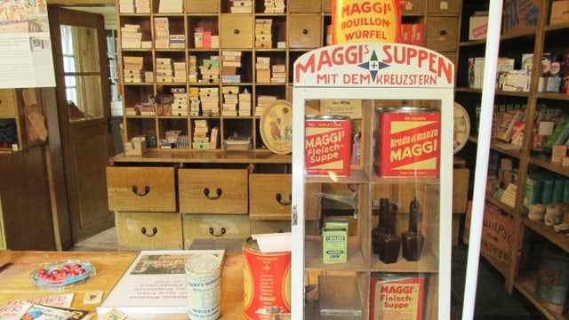 Die Maggi-Vitrine im «Buumehuus» in Oberdiessbach. Die Maggi-Vitrine im «Buumehuus» in Oberdiessbach.