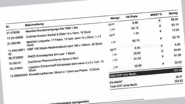 Auszug aus einer Rechnung. Auszug aus einer Rechnung.
