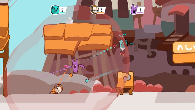 Ein Spiel bei dem bis zu 4 Spieler gegeneinander im gleichen Bildschirm antreten. Ein Spiel bei dem bis zu 4 Spieler gegeneinander im gleichen Bildschirm antreten.
